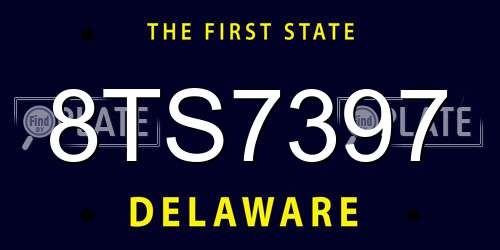 8TS7397 Delaware License Plate