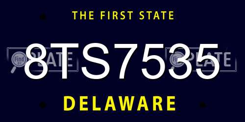 8TS7535 Delaware License Plate