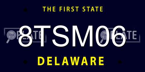 8TSM06 Delaware License Plate