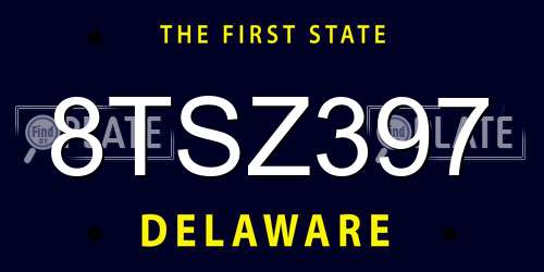 8TSZ397 Delaware License Plate