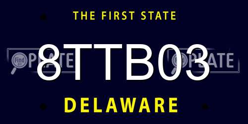 8TTB03 Delaware License Plate