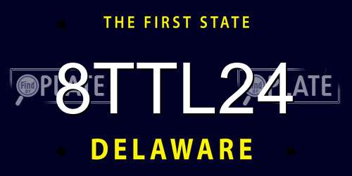 8TTL24 Delaware License Plate