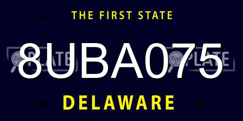 8UBA075 Delaware License Plate
