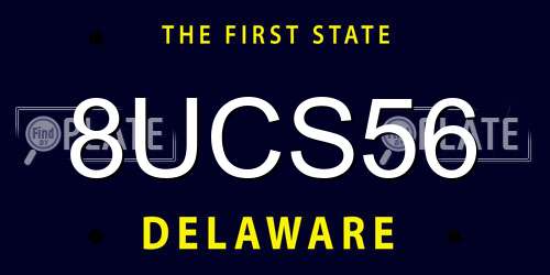 8UCS56 Delaware License Plate