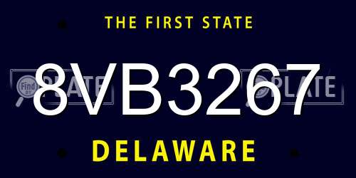 8VB3267 Delaware License Plate