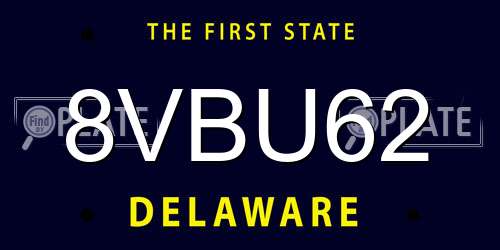 8VBU62 Delaware License Plate