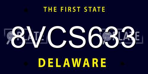 8VCS633 Delaware License Plate