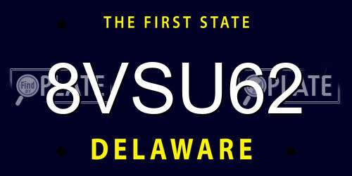 8VSU62 Delaware License Plate