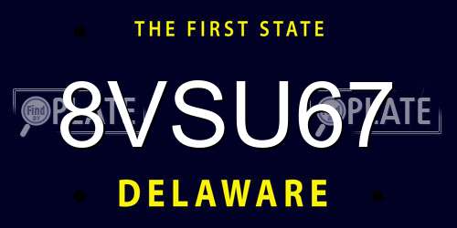 8VSU67 Delaware License Plate