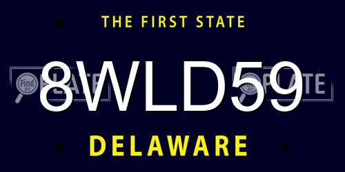 8WLD59 Delaware License Plate