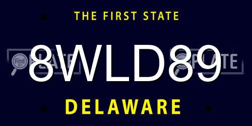 8WLD89 Delaware License Plate