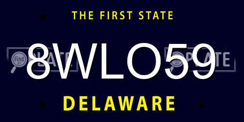 8WLO59 Delaware License Plate