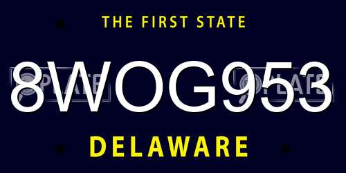 8WOG953 Delaware License Plate