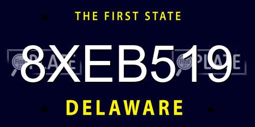 8XEB519 Delaware License Plate
