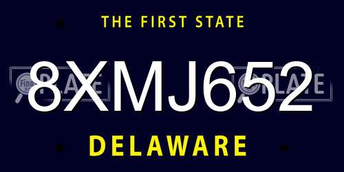8XMJ652 Delaware License Plate