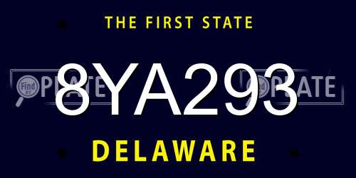 8YA293 Delaware License Plate