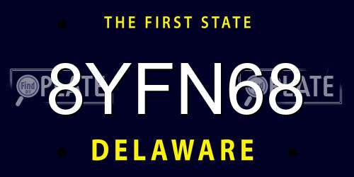 8YFN68 Delaware License Plate