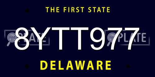 8YTT977 Delaware License Plate