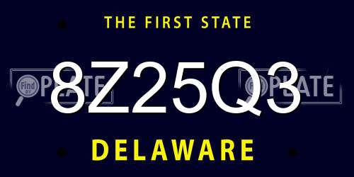 8Z25Q3 Delaware License Plate