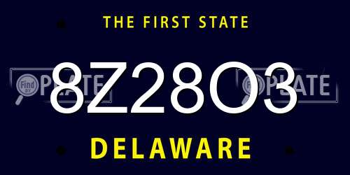 8Z28O3 Delaware License Plate