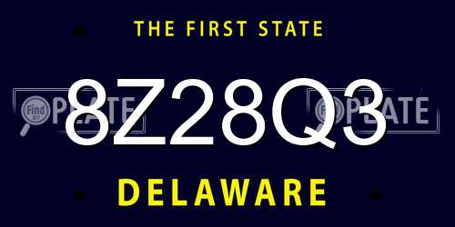 8Z28Q3 Delaware License Plate