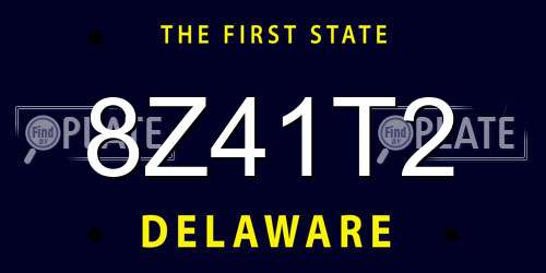 8Z41T2 Delaware License Plate