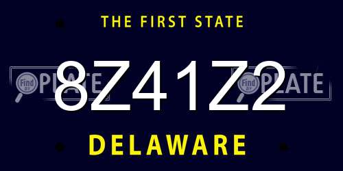 8Z41Z2 Delaware License Plate