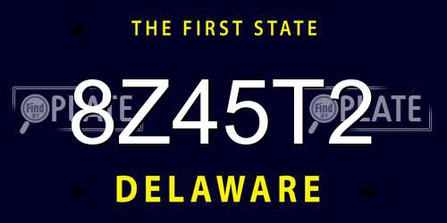 8Z45T2 Delaware License Plate