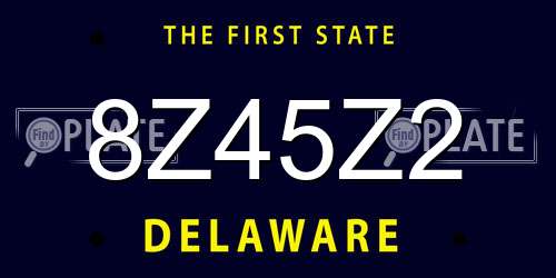 8Z45Z2 Delaware License Plate