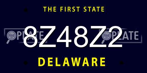 8Z48Z2 Delaware License Plate