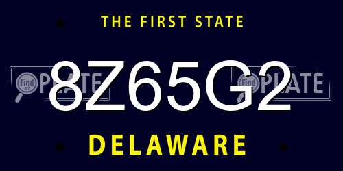 8Z65G2 Delaware License Plate