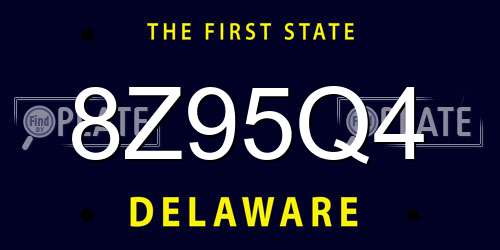 8Z95Q4 Delaware License Plate