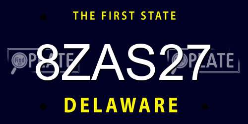 8ZAS27 Delaware License Plate