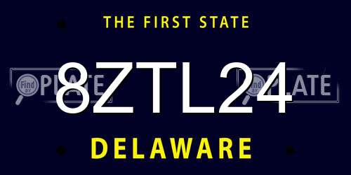 8ZTL24 Delaware License Plate