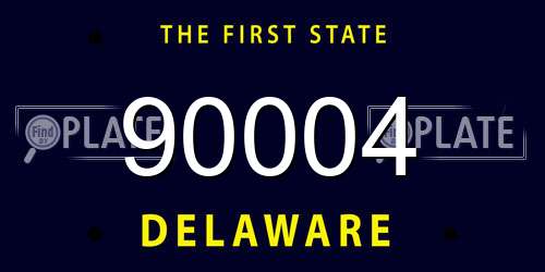 90004 Delaware License Plate