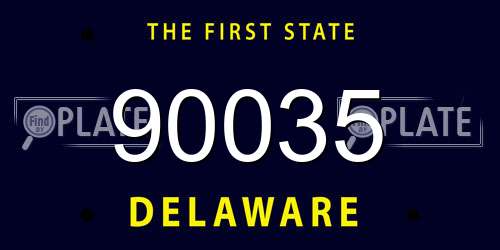 90035 Delaware License Plate