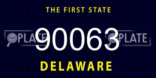 90063 Delaware License Plate