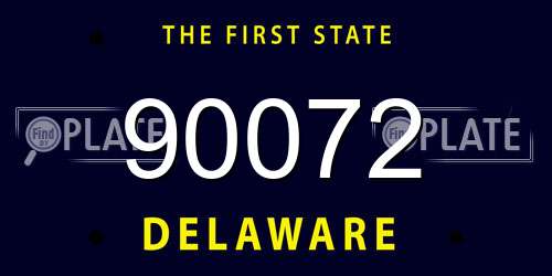 90072 Delaware License Plate