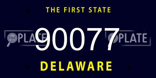 90077 Delaware License Plate
