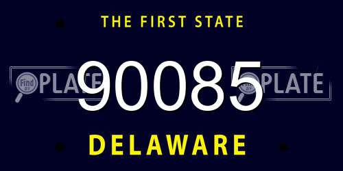 90085 Delaware License Plate