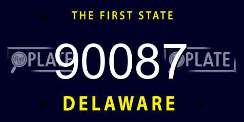 90087 Delaware License Plate