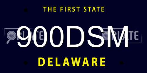 900DSM Delaware License Plate