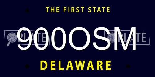 900OSM Delaware License Plate