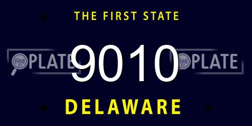 9010 Delaware License Plate