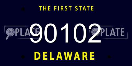 90102 Delaware License Plate