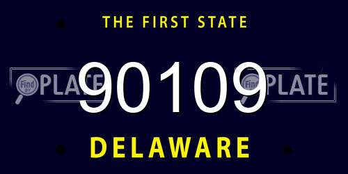 90109 Delaware License Plate