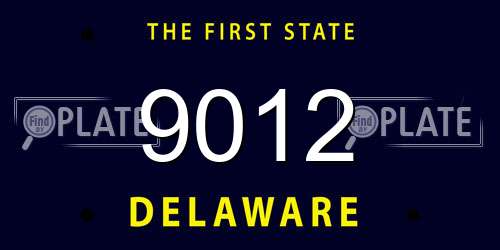 9012 Delaware License Plate