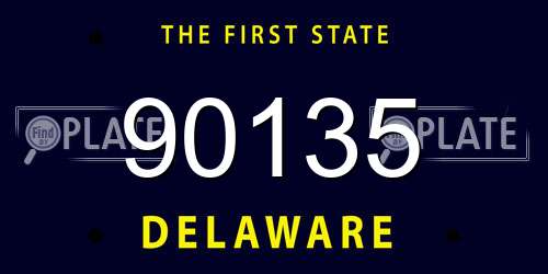 90135 Delaware License Plate