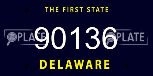 90136 Delaware License Plate