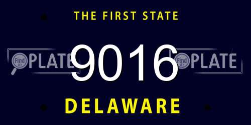9016 Delaware License Plate